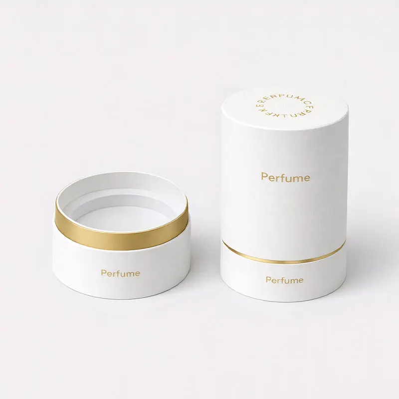 Perfume Presentation Cylinder with Banded Lid — photographed reference, view 1 of 3
