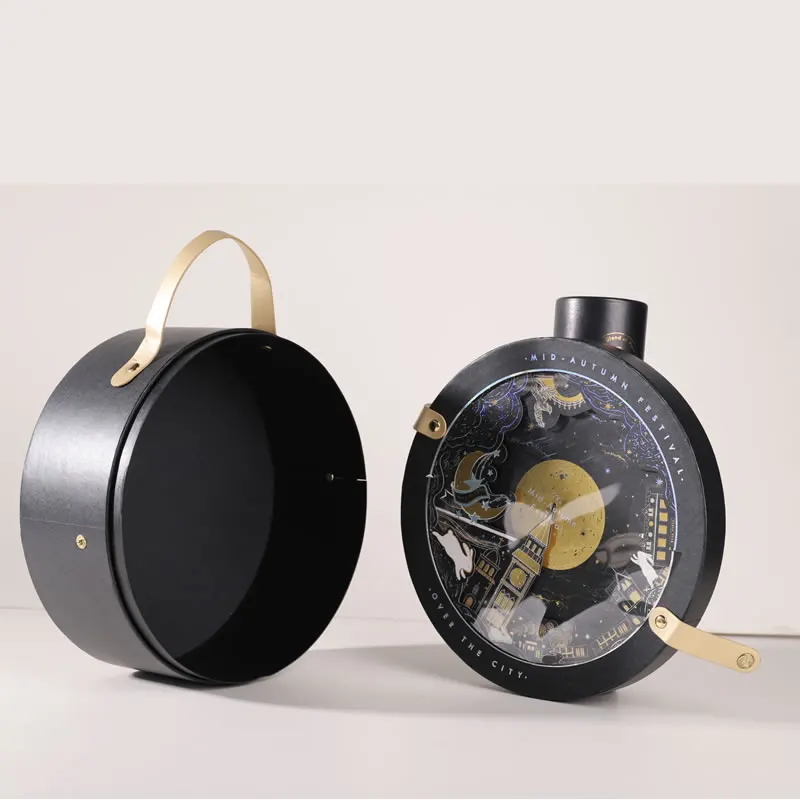 Round Gift Presentation Box with Separate Lid — photographed reference, view 1 of 4