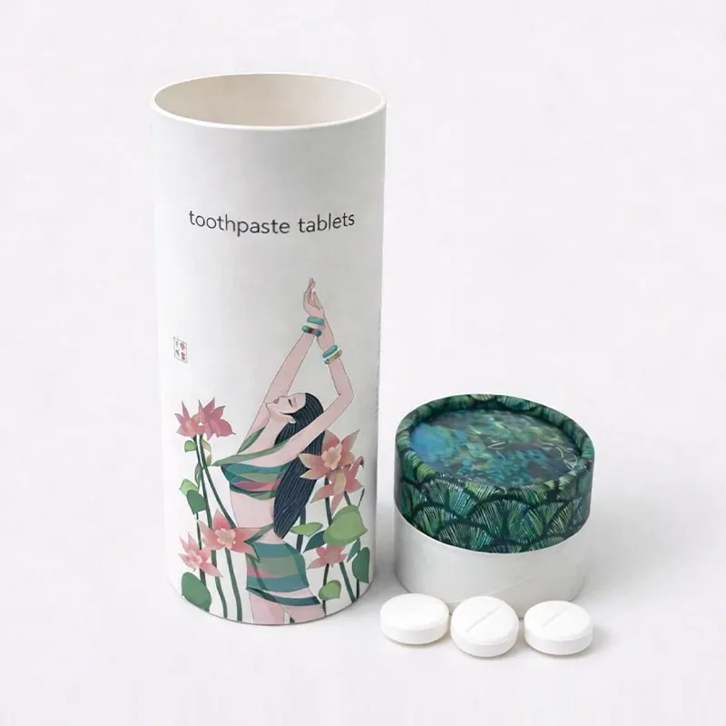 Toothpaste Tablet Paper Tube Packaging — photographed packaging reference 114.