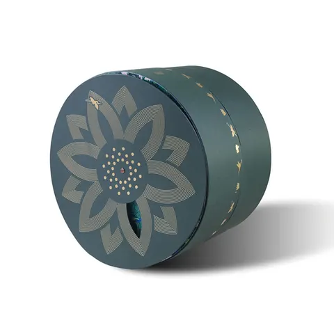 Round Craft Gift Box with Printed Lid view 1