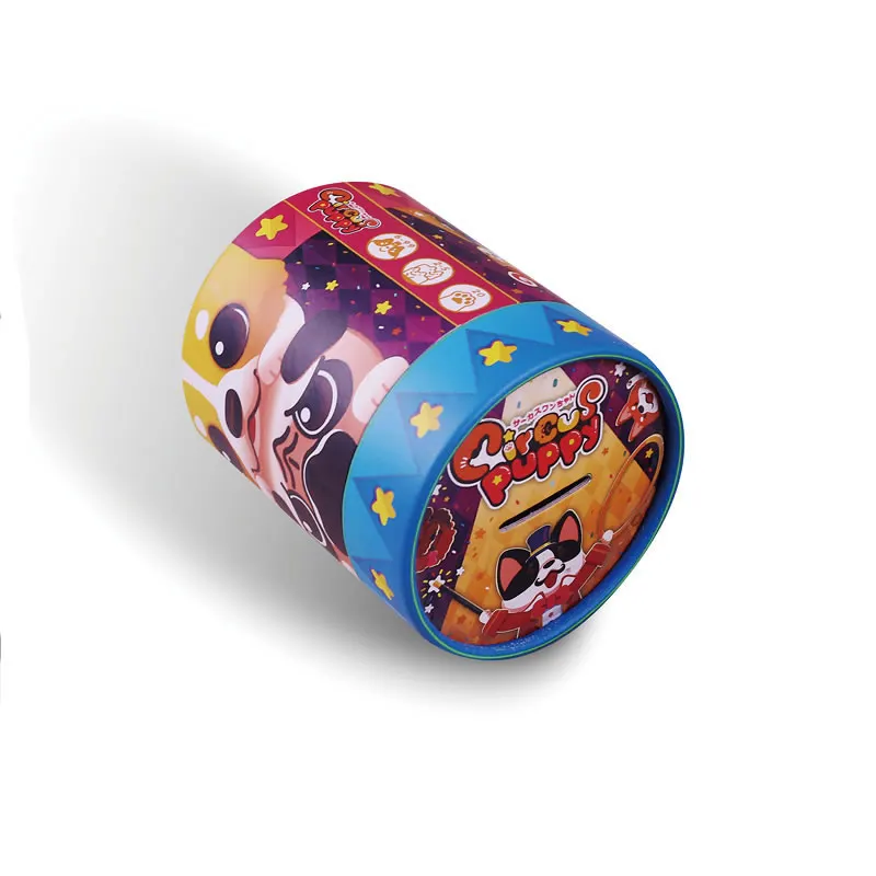 Illustrated round toy box, product photograph 1 of 4