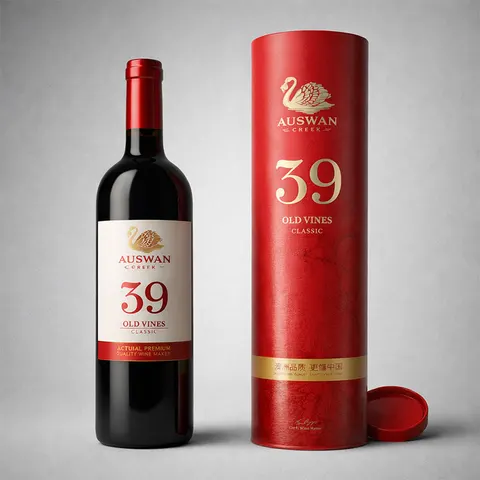 Wine Bottle Paper Gift Cylinder view 3