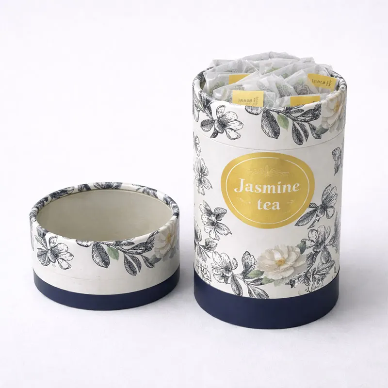 Botanical Tea Sachet Packaging Cylinder — photographed packaging reference 121.