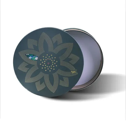 Round Craft Gift Box with Printed Lid view 2