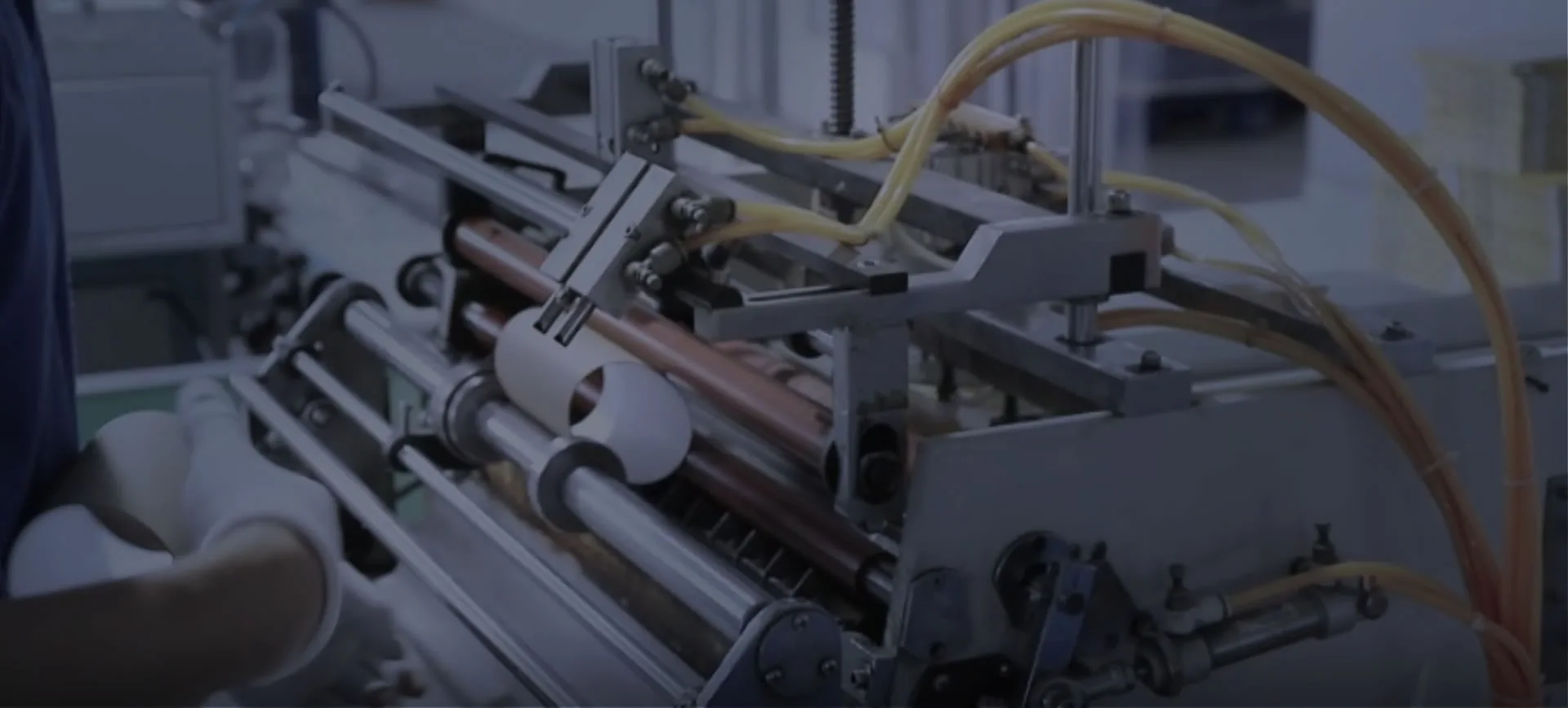 Paper tube winding machinery in the manufacturing process